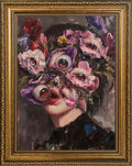 Dark Gothic Surreal Floral Eye Canvas Wall Art - 16x24 Inch Variation 2