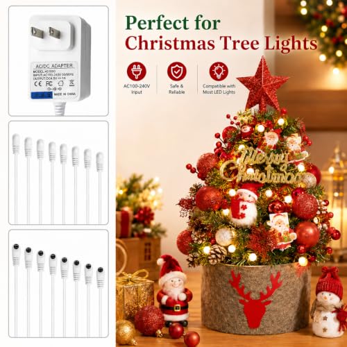 4.5V Power Adapter for Lemax Lighted Village Accessories - 8 Output Micro Lighting