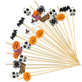 Halloween Cocktail Picks 100PCS - Pumpkin Spider Ghost Food Toothpicks with Variation Halloween