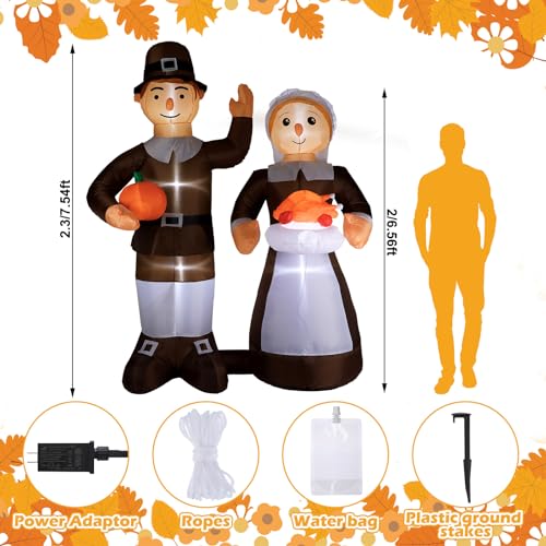 7.5 Ft Thanksgiving Pilgrim Inflatable Yard Decoration Outdoor Halloween Halloween Decor