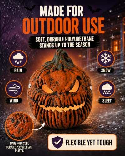 Halloween Pumpkin Porch Light Covers - 2 Pack Waterproof Garage Lamp Post Decorations