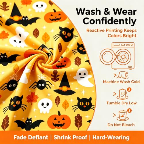 Halloween Queen Fitted Sheet Set Cartoon Pumpkin Lantern Ghost Bed Cover Variation of Multi 03