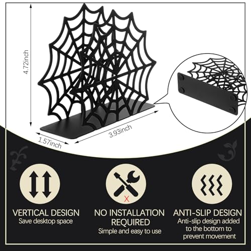 Gothic Cobweb Metal Napkin Holder - Table Tissue Dispenser, Black & Decorative
