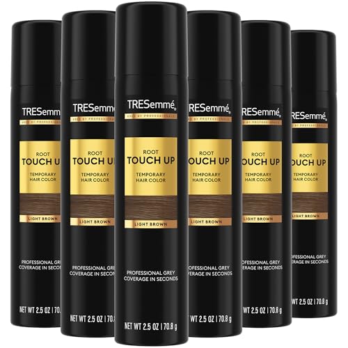 Temporary Light Brown Root Touch Up Spray for Gray Hair Concealment - 2.5 Oz Pack of 6