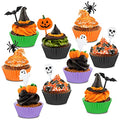 Halloween Cupcake Toppers & Baking Cups Set - 150 Pieces Kids Party Decorations