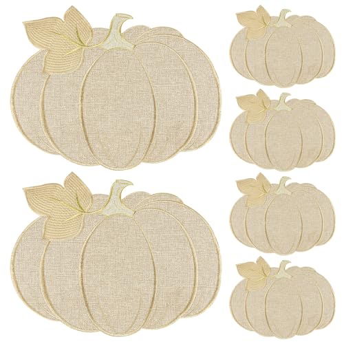 Fall Placemats Set of 6 Pumpkin Harvest Table Decor - Autumn Thanksgiving Kitchen