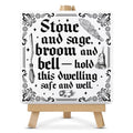 Witch Decor Wood Sign WS104 - Witchy Home Blessing Halloween Tabletop Sign