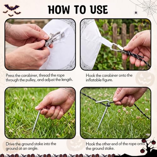 Heavy Duty Inflatable Stakes Tethers Kit for Outdoor Decorations - Metal Variation