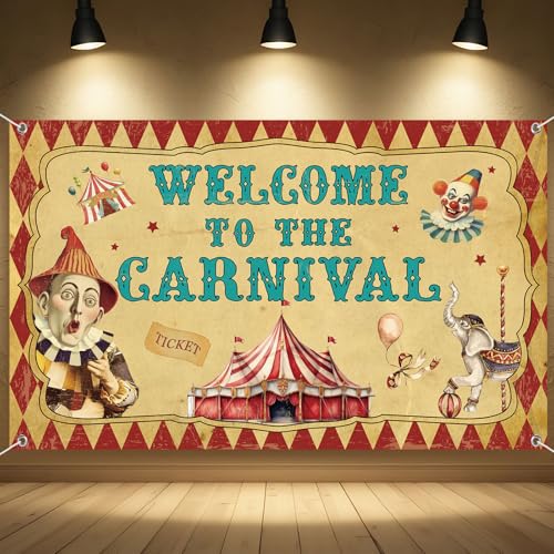 Halloween Carnival Backdrop 73x43 Inch Vintage Circus Photo Background