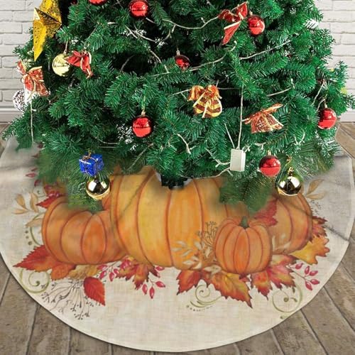 48-Inch Fall Blessings Christmas Tree Skirt Rustic Farmhouse Holiday Decor