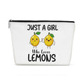 Henhesaha Funny Girl Loves Lemon, Lemon Gifts, Cute Lemon Lovers Gift, Makeup Bag Funny Cosmetic Bag Travel Toiletry Bag for Women Fruit Lover Teens Best Friend Sister Birthday Friendship Christmas