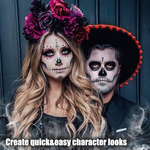 Grey Face Paint Palette - 6 Colors SFX Makeup for Halloween & Cosplay - Waterproof & Washable