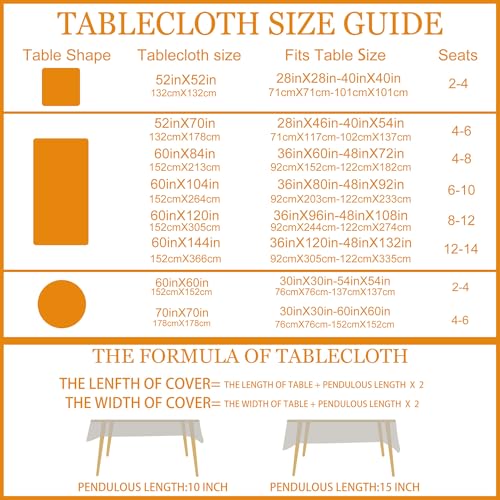 Halloween Square Tablecloth 52x52 Inches with Jack's Lantern Design - Orange Castle Variation