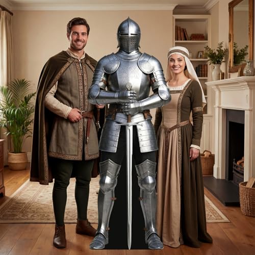 Life-Size Medieval Knight Cardboard Cutout - 5.9 Ft Stand Up Prop - Variation Knight