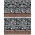 Medieval Stone & Dirt Floor Wall Backdrops - 2 Pack, 4ft x 30ft Each, Easy Wall Coverings for Party Decor