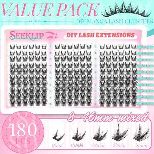 Spark Bunny Lash Clusters - Spiky Anime Style Eyelash Extensions, 8-16mm, Cruelty-Free