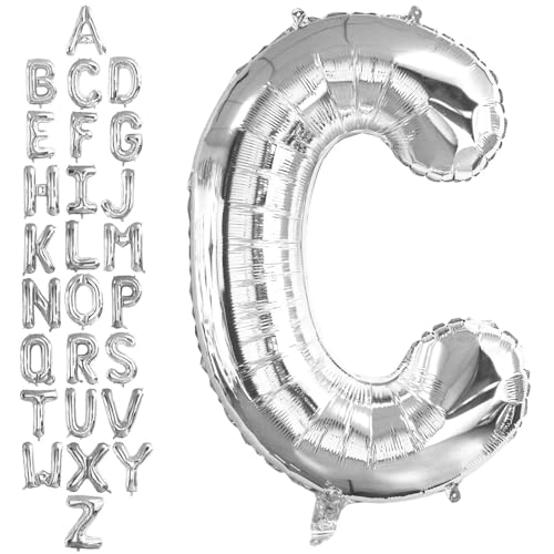 Letter Silver C Balloon - 40 Inch Foil Alphabet DIY Party Decoration