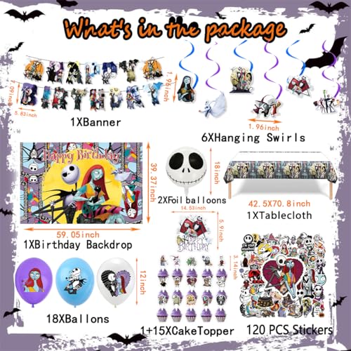 Grey Nightmare Birthday Party Decorations Set - Halloween & Christmas Supplies