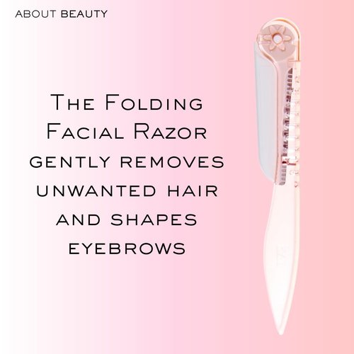 About Beauty Folding Purse Pack - 3 Beauty Groomers and Stowaway Pouch, Includes Folding Facial Razor, Square Tip Tweezers and Folding Nail File, Made with Japanese Steel