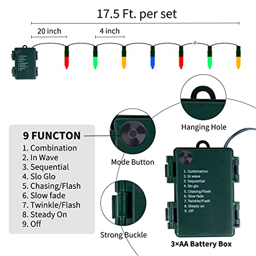 Multicolor Battery Operated String Lights 4 Pack 50 LEDs 18 Feet Indoor Outdoor
