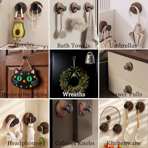 6 Pack Waterproof Adhesive Flower Wreath Hooks for Door & Outdoor Decoration