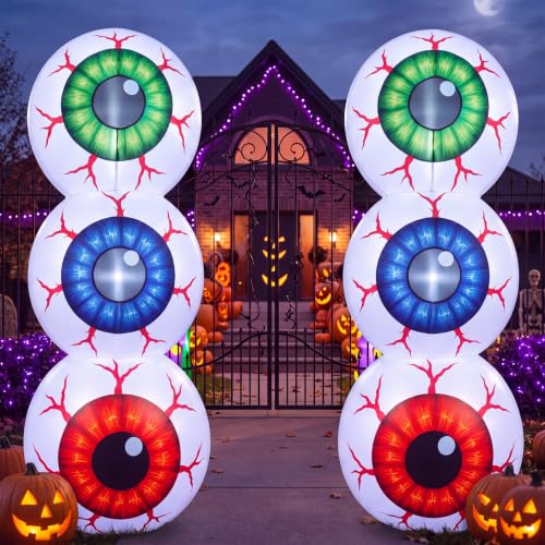 5 ft Halloween Inflatable Eyeball with LED Lights Outdoor Decorations