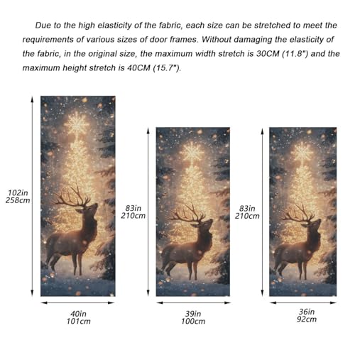 Christmas Deer Door Cover - Stretch Fabric Holiday Porch Decoration 35x79 In Variation of THIS listing