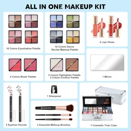 Color Nymph Full Makeup Kit for Women White - Beginner Friendly, All-in-One Cosmetic Set