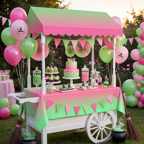 Pink Green Gradient Circus Classroom Awning Set - 108" x 54" Party Decorations