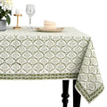 Fern Regal Cotton Square Tablecloth 60x60 Inches Indian Block Print