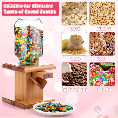 Wooden Candy Dispenser Machine - 2 Pack Light Brown Snack Storage Countertop
