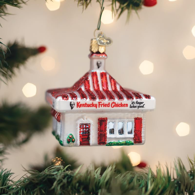 KFC Restaurant Glass Blown Christmas Ornament - Handcrafted Holiday Decor