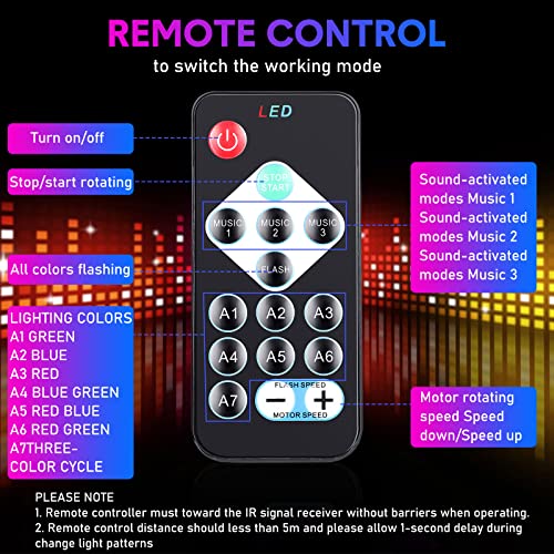 6 Pack Sound Activated Disco Ball Party Lights with Remote Control