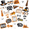 Halloween Ghost Photo Booth Props Set - Spooky Party Decorations, 30 Pieces