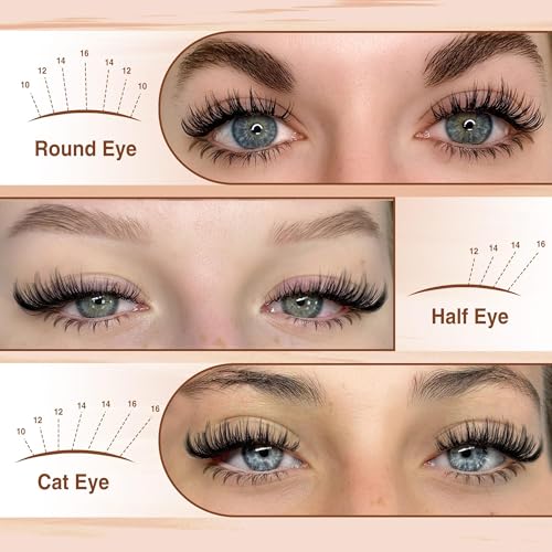 H-Spiky Eyelash Clusters - Manga Style Wispy Eyelash Extensions 330Pcs, 8-16mm, Natural Look