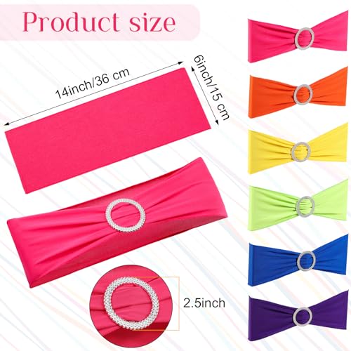 Multicolor 108 Pcs Stretch Chair Sash Bands & Satin Table Runner Set - Wedding Party Decor