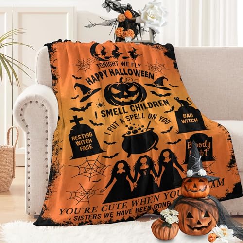 Halloween Witch Blanket 60x50 Fall Throw for Couch Sofa Office Lounge - Witch