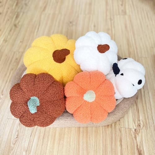Pumpkin Plush Cushion - 14 Inch Polka Dots Halloween Fall Decor, Sofa Pillow