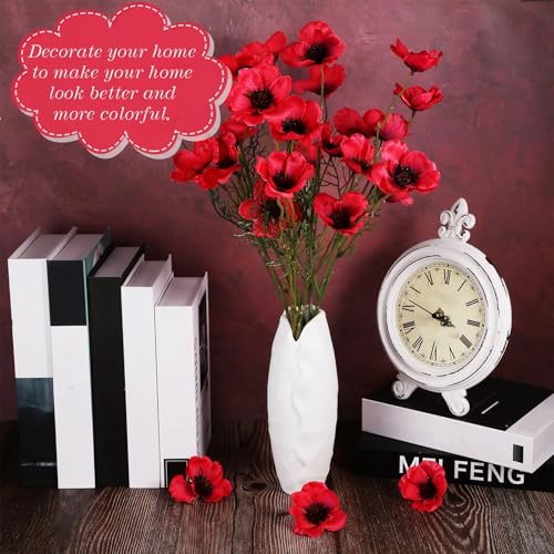 500 Pieces Red Fake Poppies Flowers Artificial Decor for Halloween & Memorial