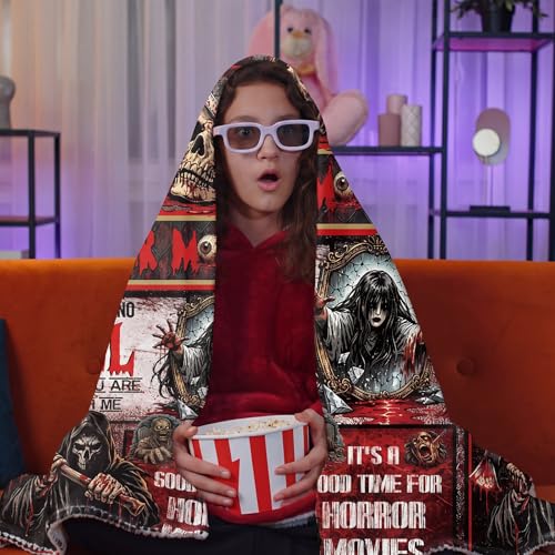 Horror Movies Throw Blankets Set of 4 - 40x60 Inch Flannel Halloween Gift