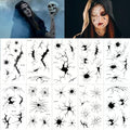 Halloween Face Tattoo Stickers Black Horror Crack Marks Waterproof Body Art 10 Sheets