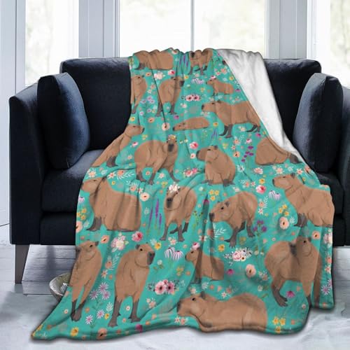 Capybara Plush Blanket 60x50 Inches for Capybara Lovers - Gift for Kids and Adults - Variation of Capybara 2