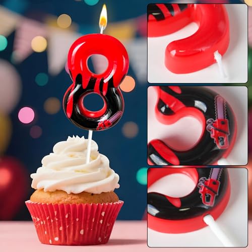 Modern 18 Blood Dripping Number Cake Candle - Horror Halloween Birthday Decoration