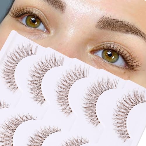 B-Natural Brown False Lash Set - Natural Look Wispy C-Curl Faux Mink Eye Lashes