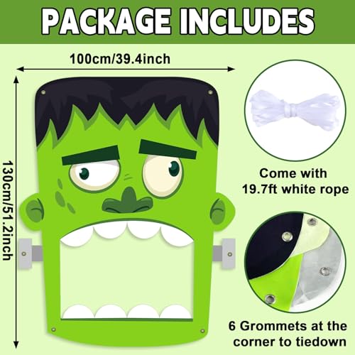Halloween Car Decorations Kit Green Zombie Trunk or Treat Backdrop for SUV & Garage