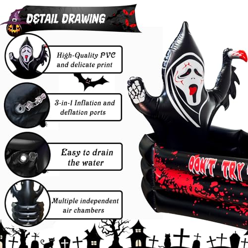 40 Inch Inflatable Halloween Cooler with Large Capacity for Drinks & Snacks