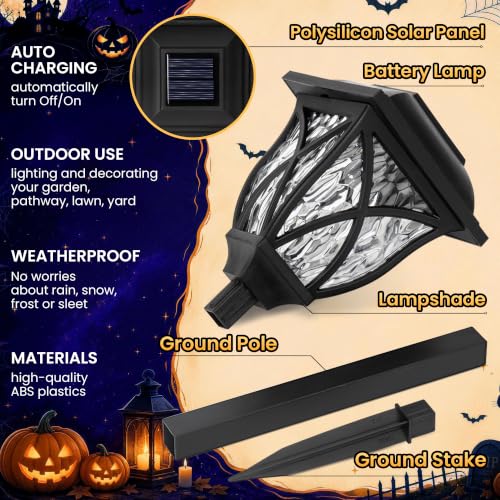 GIGALUMI Solar Halloween Pathway Lights 6 Pack - Purple Outdoor Decor