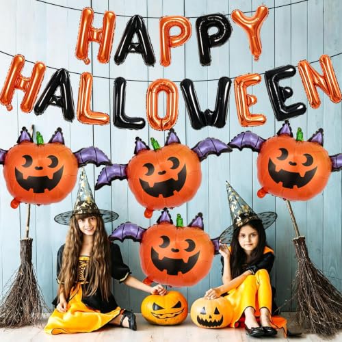 Halloween Balloons Banner with Pumpkin Balloons for Party Decorations