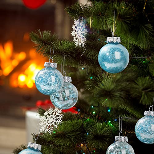 Light Blue Christmas Ornaments Set with Star Treetop - 25 Pcs Holiday Tree Decorations