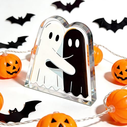 Halloween Ghost Acrylic Decoration - Heartwarming Embrace, Transparent Variation